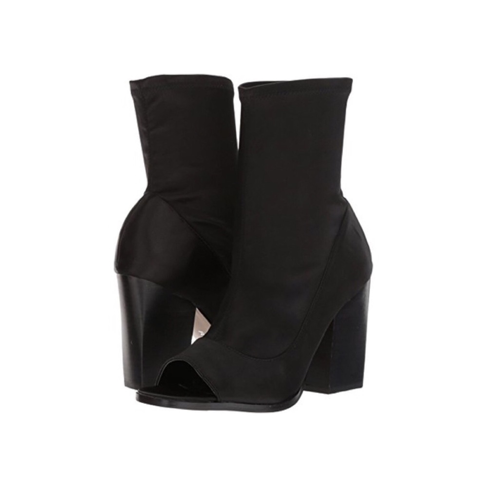 REPORT BRADSHAW BLACK PEEP-TOE BOOTIES